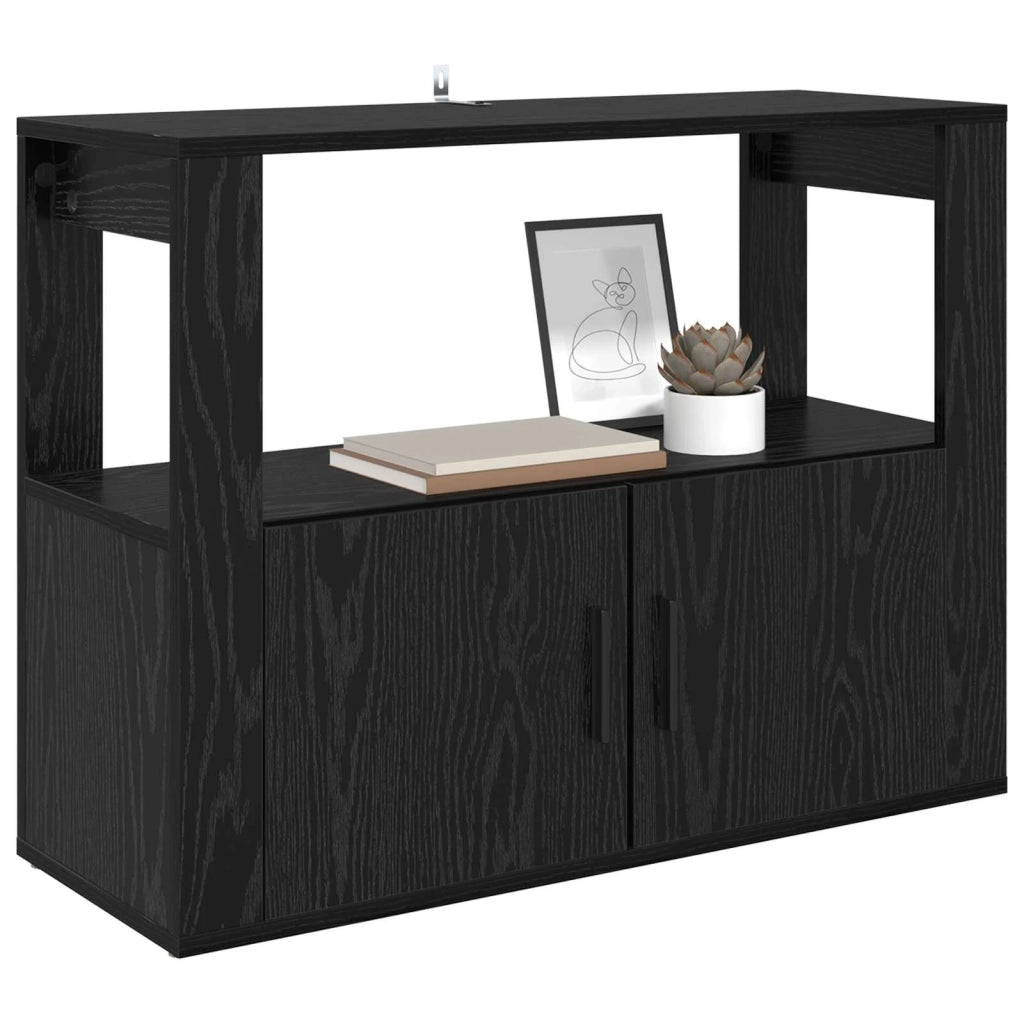 Credenza Rovere nero 80 x 30 x 60 cm Legno multistrato 881092
