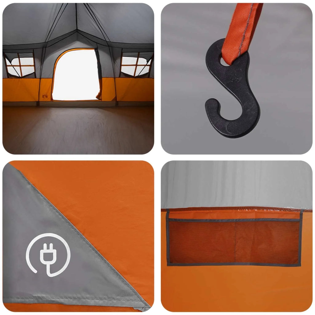 Tenda Familiare con tetto Grigio e arancione 487 x 340 x 216 cm 42028675