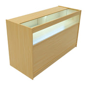 Bancone LED B1500 Acero con 1 Ripiano a Vista e 2 Ripiani Chiusi
