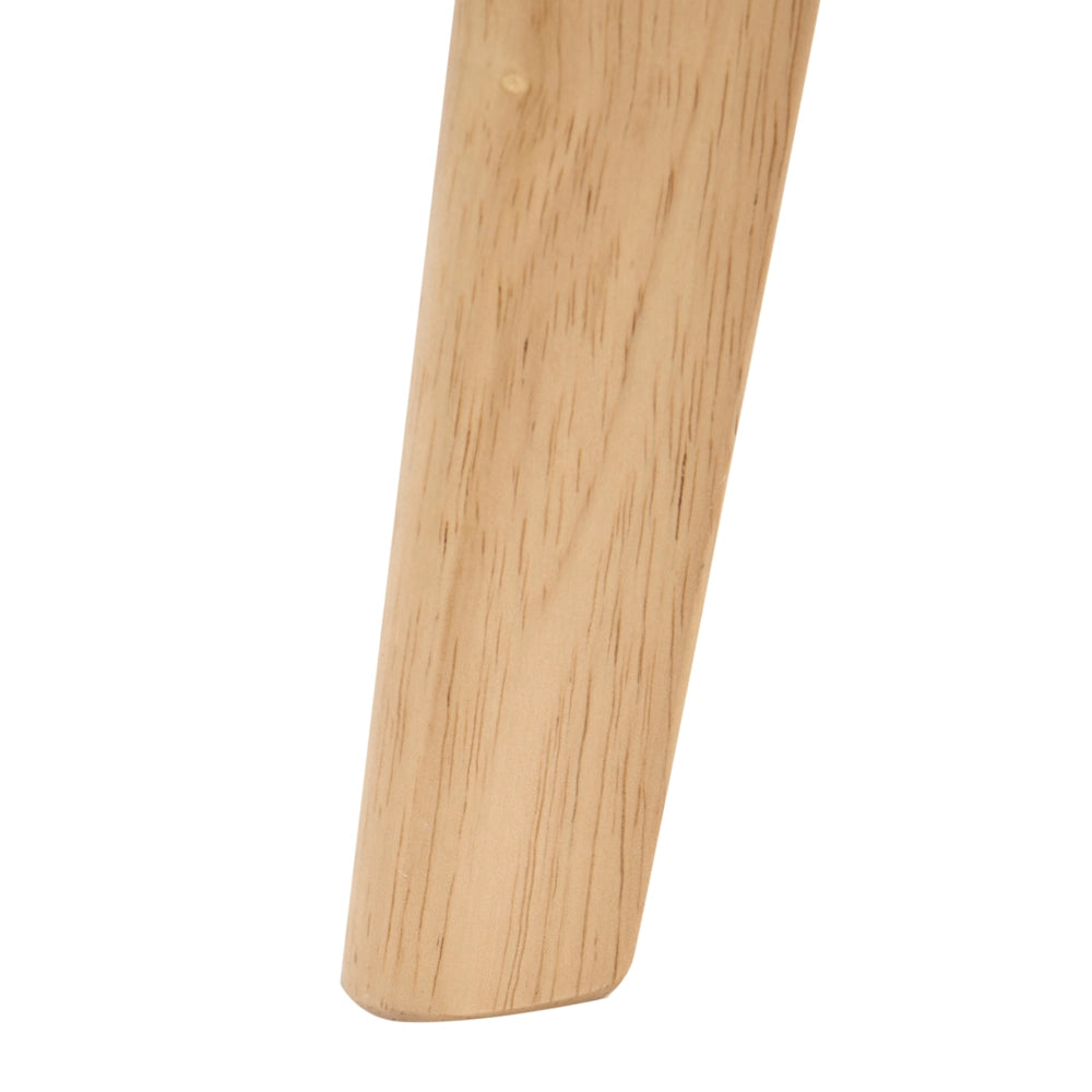 Set di 2 sedie da pranzo con seduta in tessuto grigio chiaro e struttura in legno massiccio chiaro retrò senza braccioli