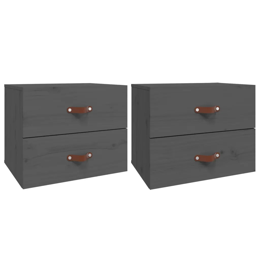 Comodini a Muro 2 pz-Set di 2 Tavolino da notte Grigio 50x36x40 cm