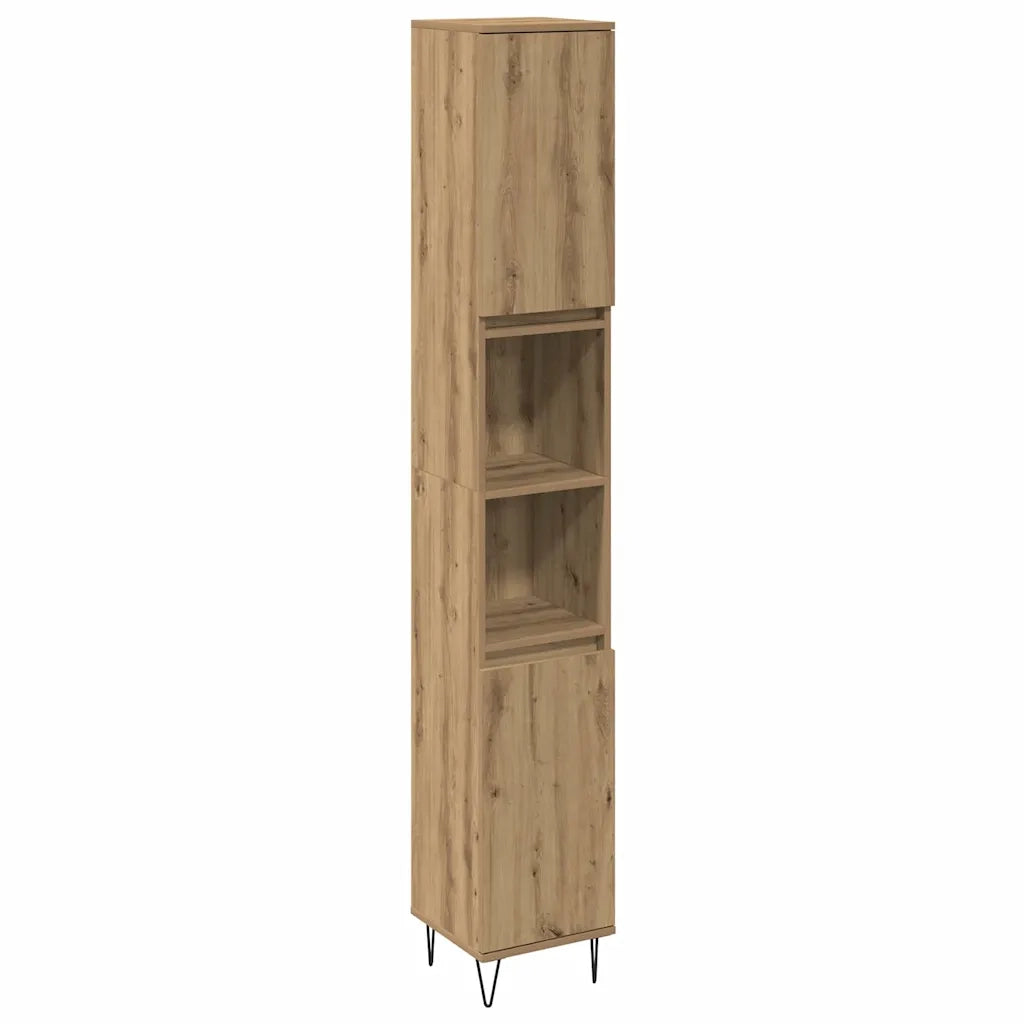 Set di mobili per il bagno con porta 3 pcs Rovere artigianale 3378508