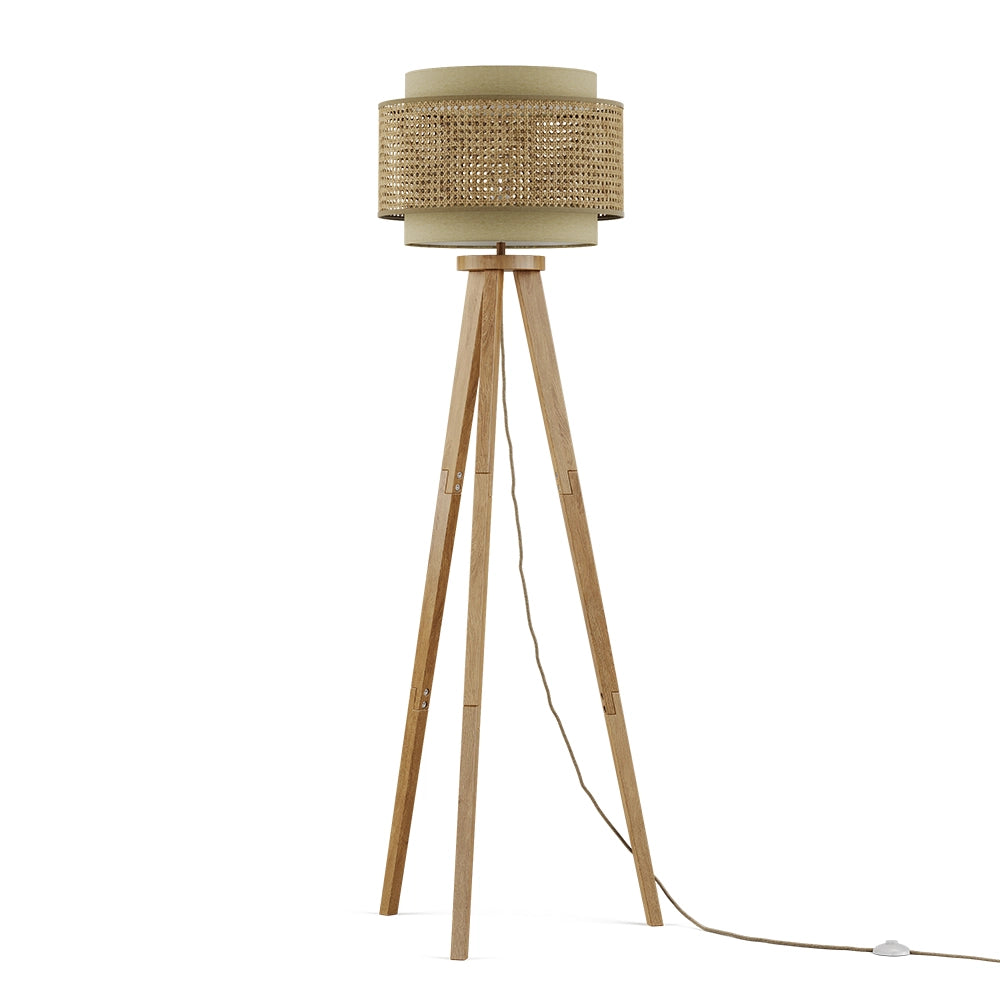 Vicco Lampada da terra Rattan/crema 45 x 142 cm
