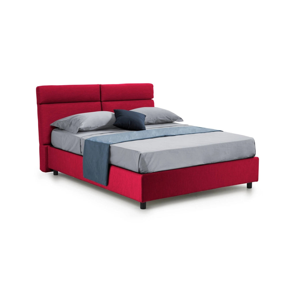 Letto Matrimoniale Asica, Letto Matrimoniale Materasso Incluso Made in Italy, Rosso