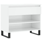 Scarpiera mobile contenitore per scarpe mobile per ingresso/corridoio/soggiorno finitura lucida 70 x 36 x 60 cm legno ingegnerizzato bianco 02_0021317