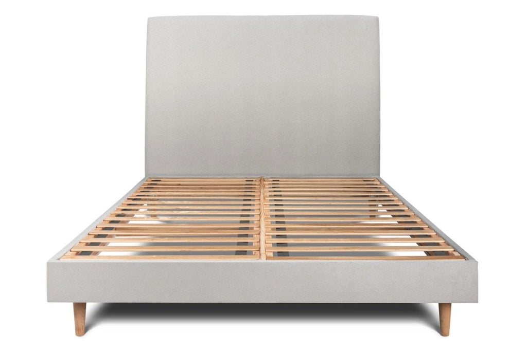 Letto 140x190 cm con testiera imbottita - Tessuto velluto