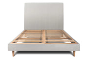 Letto 140x190 cm con testiera imbottita - Tessuto velluto