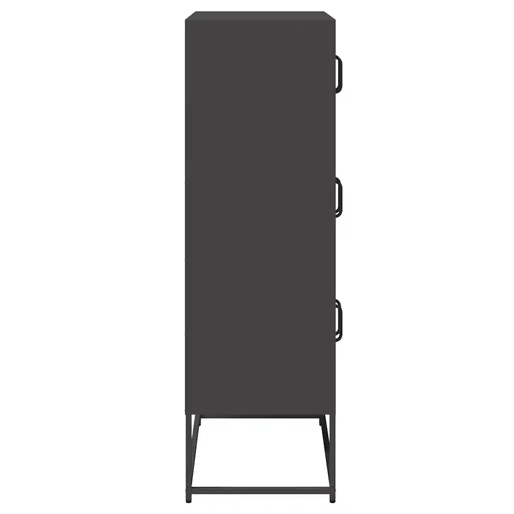 vidaXL Credenza Nera 68x39x123 cm in Acciaio