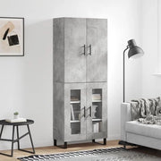 Comodità Alta - Comò in Cemento Grigio 69,5x34x180 cm - Armadio - Dresser - Materiale Sostenibile - Spazio di Archiviazione Adeguato - Progetto di Design Elegante