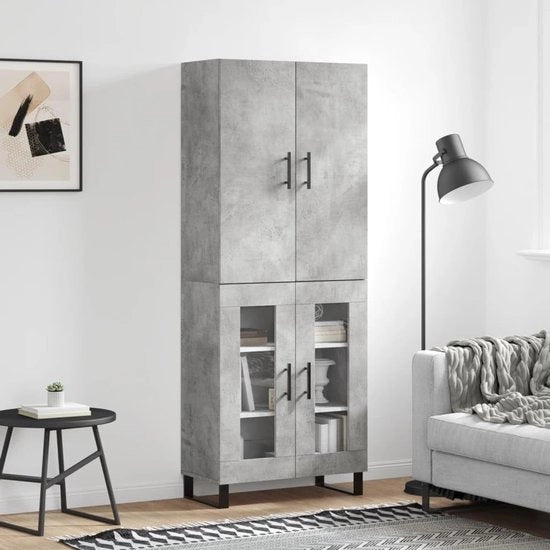 Comodità Alta - Comò in Cemento Grigio 69,5x34x180 cm - Armadio - Dresser - Materiale Sostenibile - Spazio di Archiviazione Adeguato - Progetto di Design Elegante