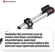 Stabilizzatore di direzione universale - Motorino di regolazione della direzione - Realizzato in alluminio CNC - Leggero - Sistema di assorbimento di urti a funzione di velocità - Installazione facile - Stabilizzatore di motorino