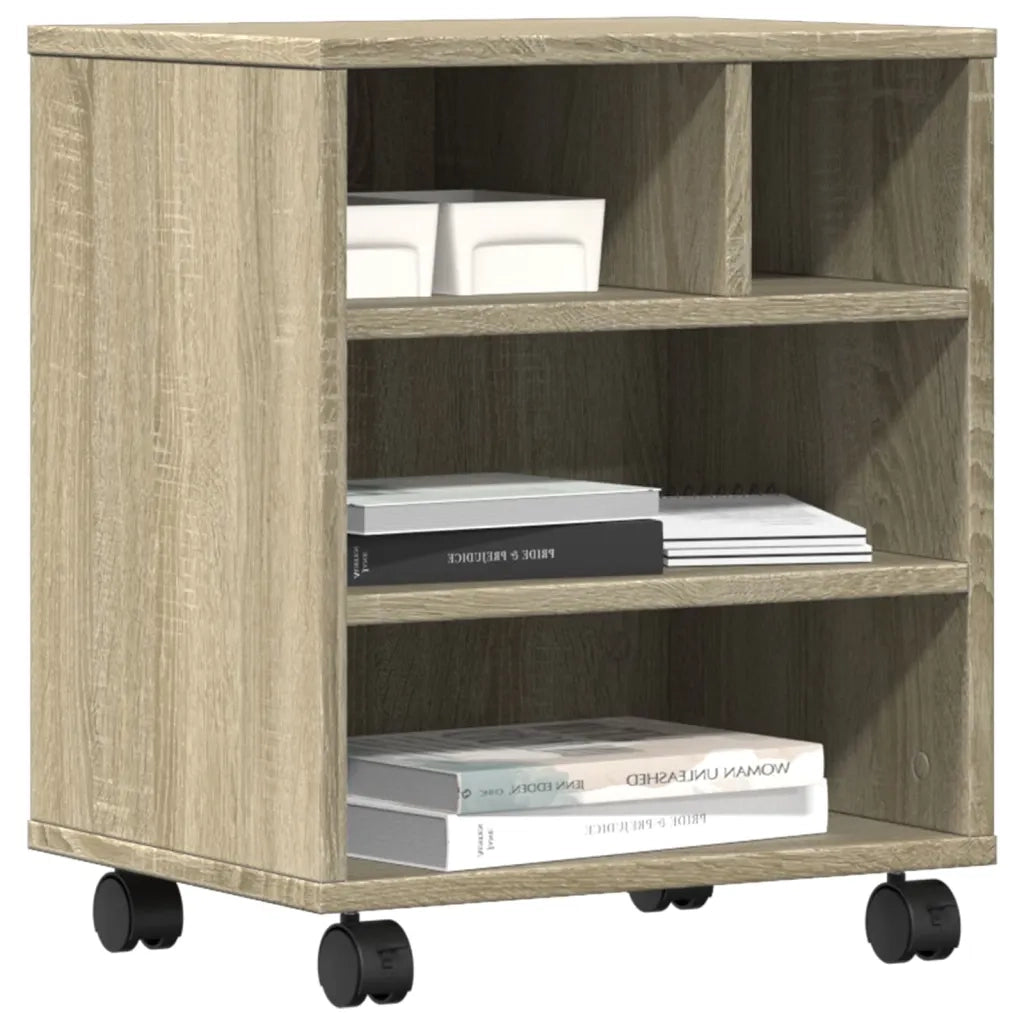 Supporto per Stampante con Ruote Rovere Sonoma 41x32x48 cm 840620