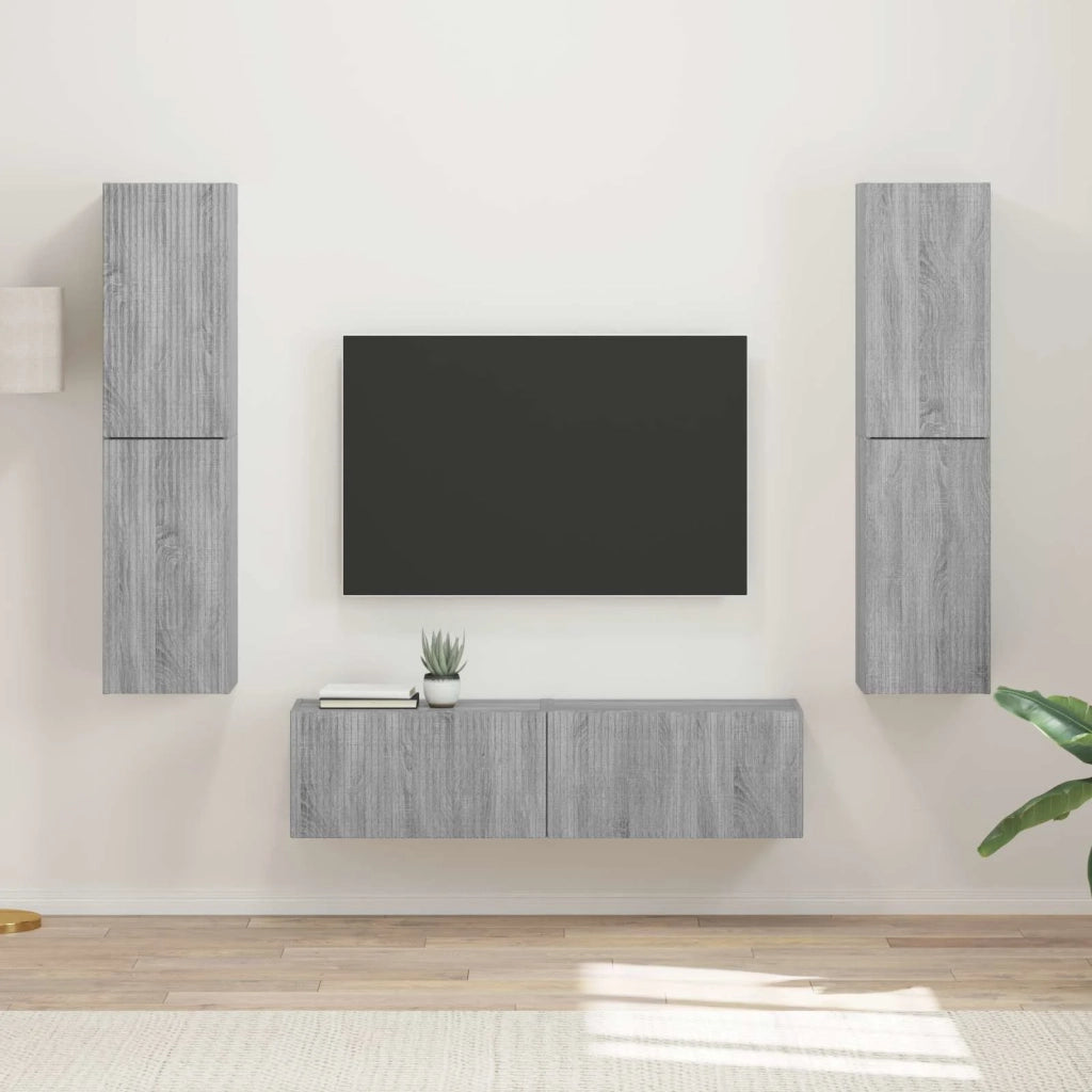 Set mobile TV 6 pz-Credenza per TV Grigio Sonoma Legno multistrato 515405