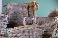 Porta Legna Rettangolare in Vimini Larghezza 55 cm