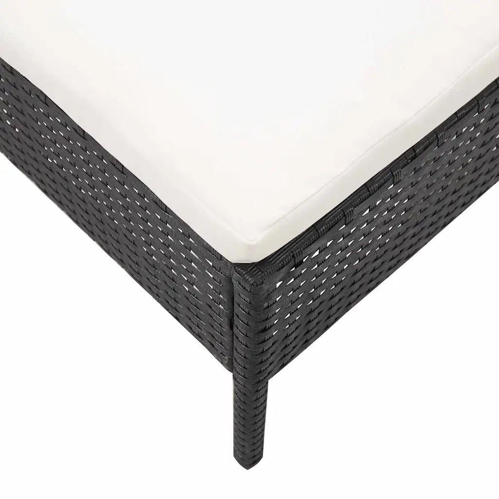 Set Divani da Giardino 5 pz con Cuscini in Polyrattan Nero 48944