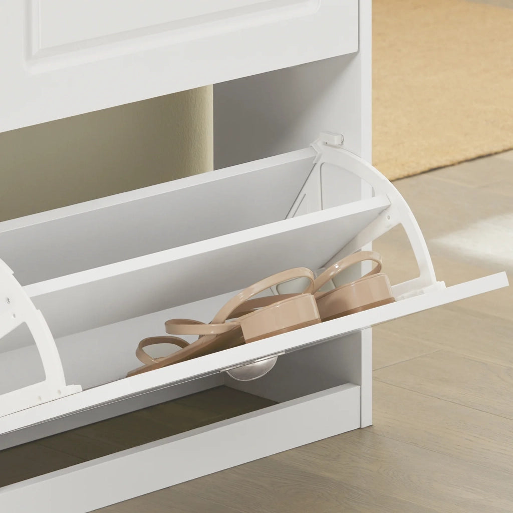 Scarpiera salvaspazio Slim Mobili per Scarpe Serie Scarpiere 105x24x83cm Bianco FSR79-W