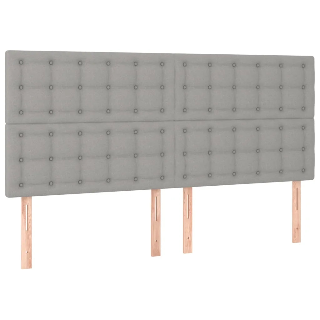 Giroletto con Testiera-Struttura Letto con testiera Grigio Chiaro 180x200 cm in Tessuto