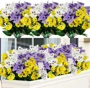 Fiori Artificiali Viola - Decorazione Estiva - 9 Racemi - Resistente ai Raggi UV