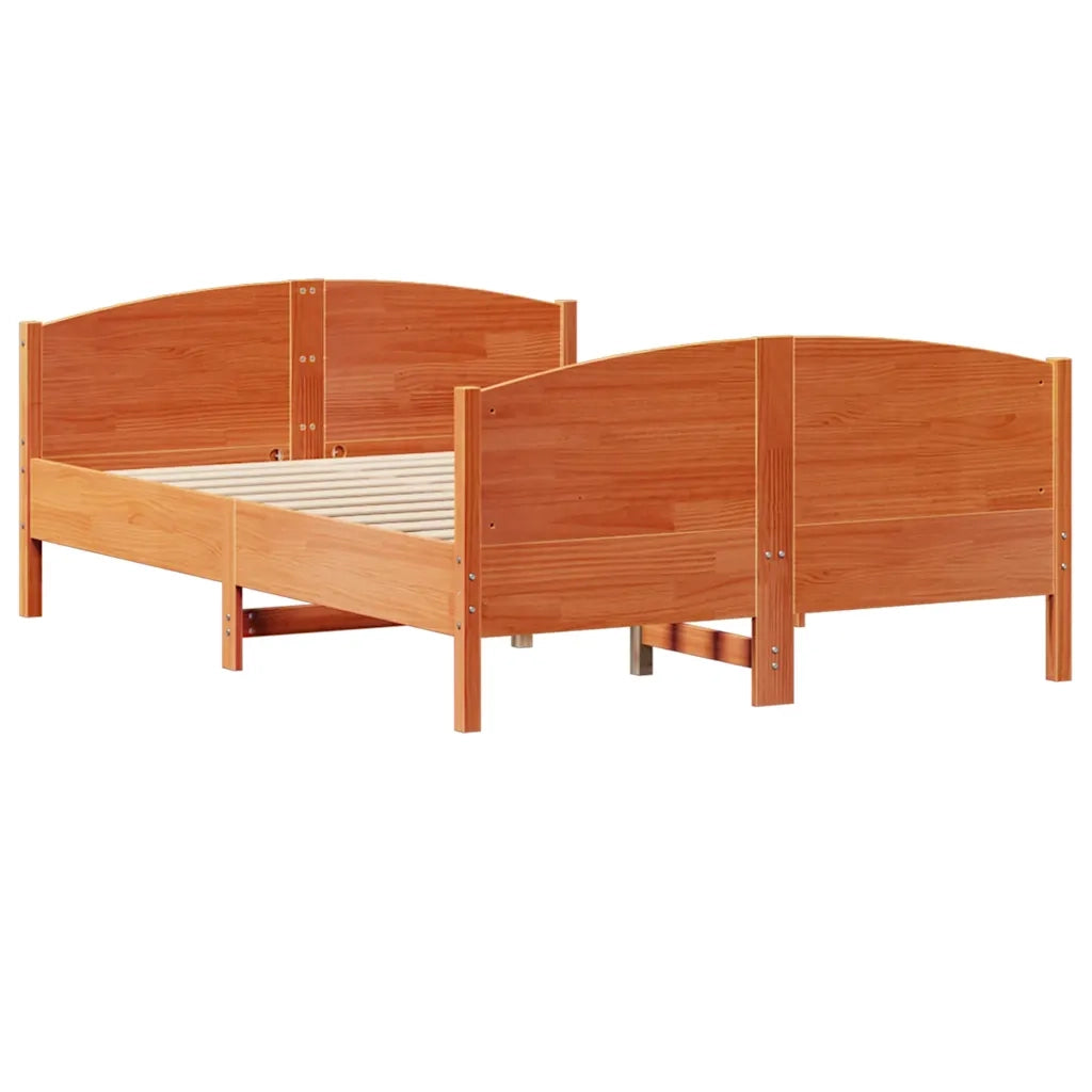 vidaXL Letto senza Materasso Marrone Cera 135x190 cm in Legno di Pino