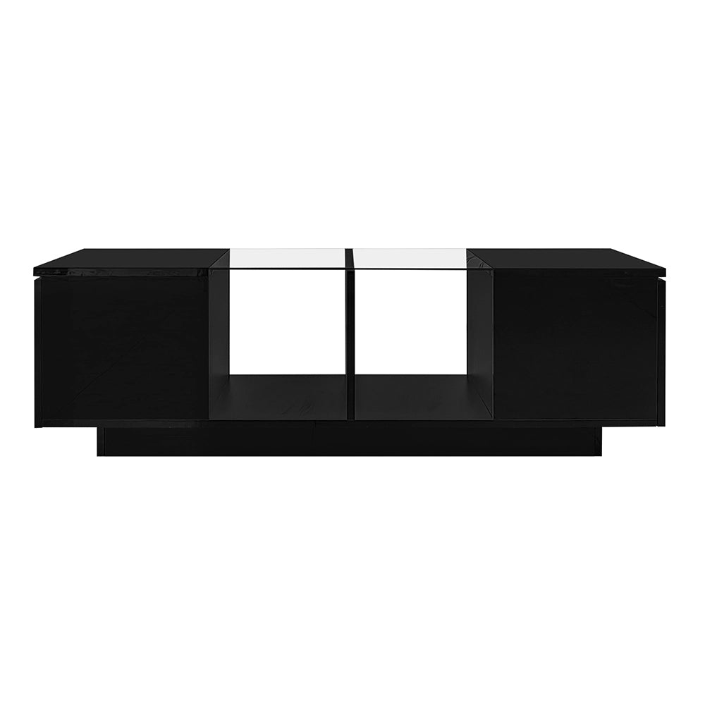 Tavolino-Xylo-120x50x385cm nero LED piano lucido