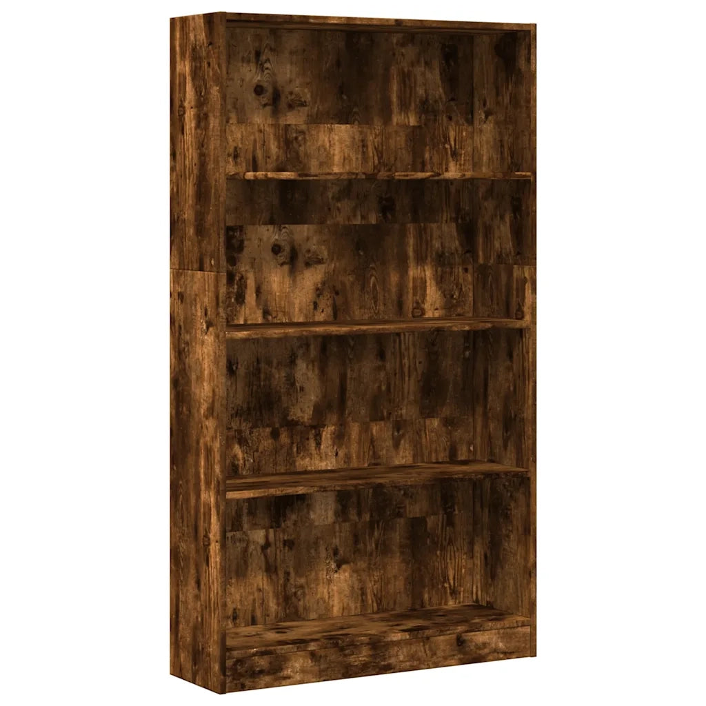 Libreria Rovere Fumo 80x24x143 cm in Legno Multistrato 857848