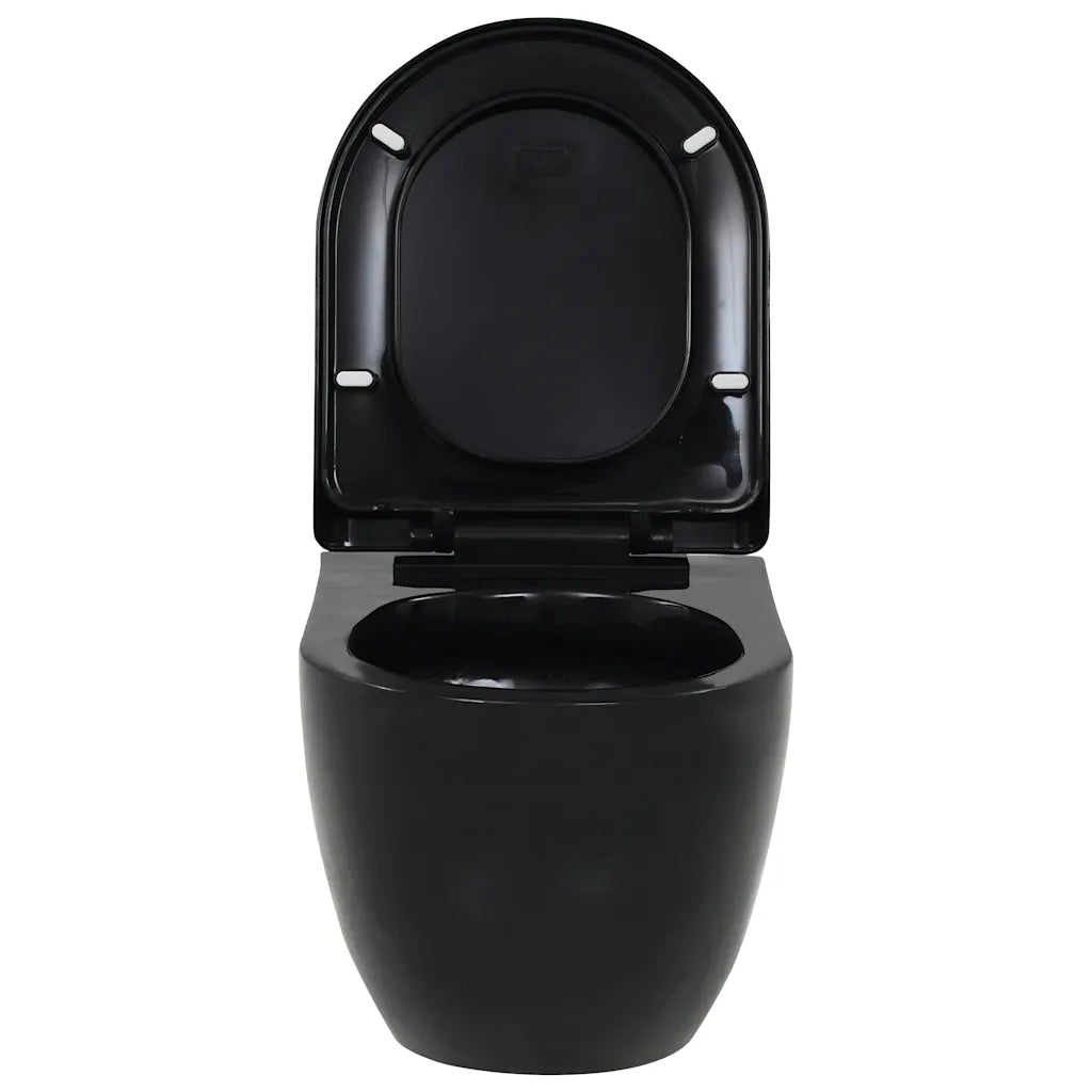 WC a Muro con Sciacquone Nascosto in Ceramica Nera CFW9851645