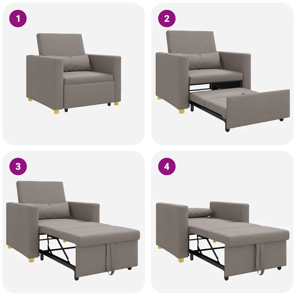 vidaXL Divano Letto Singolo Talpa 90 x 165 x 87 cm Tessuto