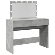 Toeletta | Tavolo da Trucco con LED Grigio Cemento 100x40x120 cm