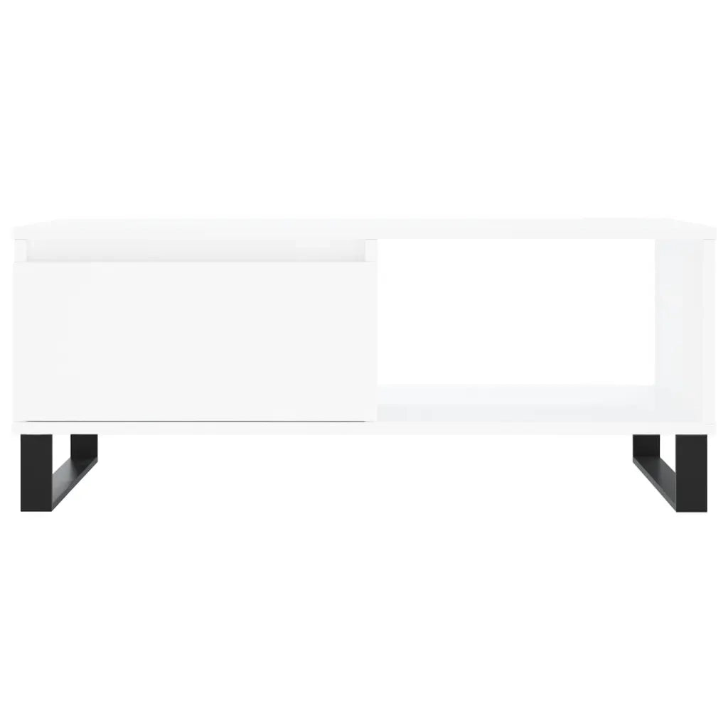 Tavolino da Salotto Bianco 90x50x36,5 cm in Legno Multistrato