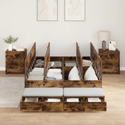Struttura Letto con Contenitore in Rovere Affumicato 120x190 cm
