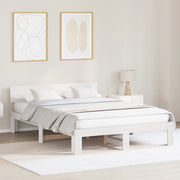 Struttura letto con testiera bianca 140x200 cm Legno massello di pino