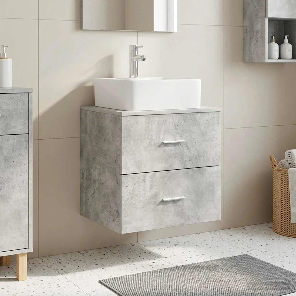 Mobile Lavabo da Parete Grigio Cemento 49,5 x 41 x 63 cm
