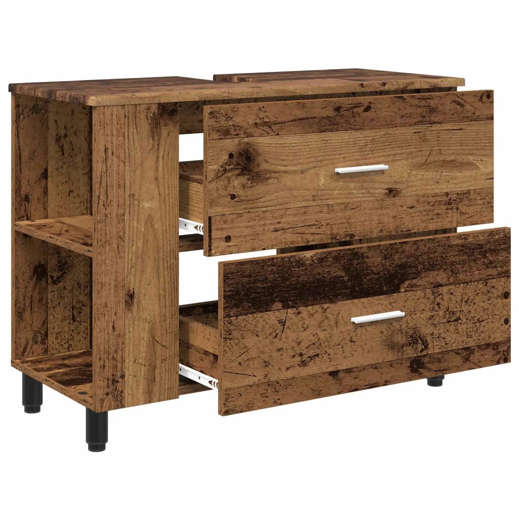 Mobiletto da bagno Legno antico 80 x 35 x 60 cm
