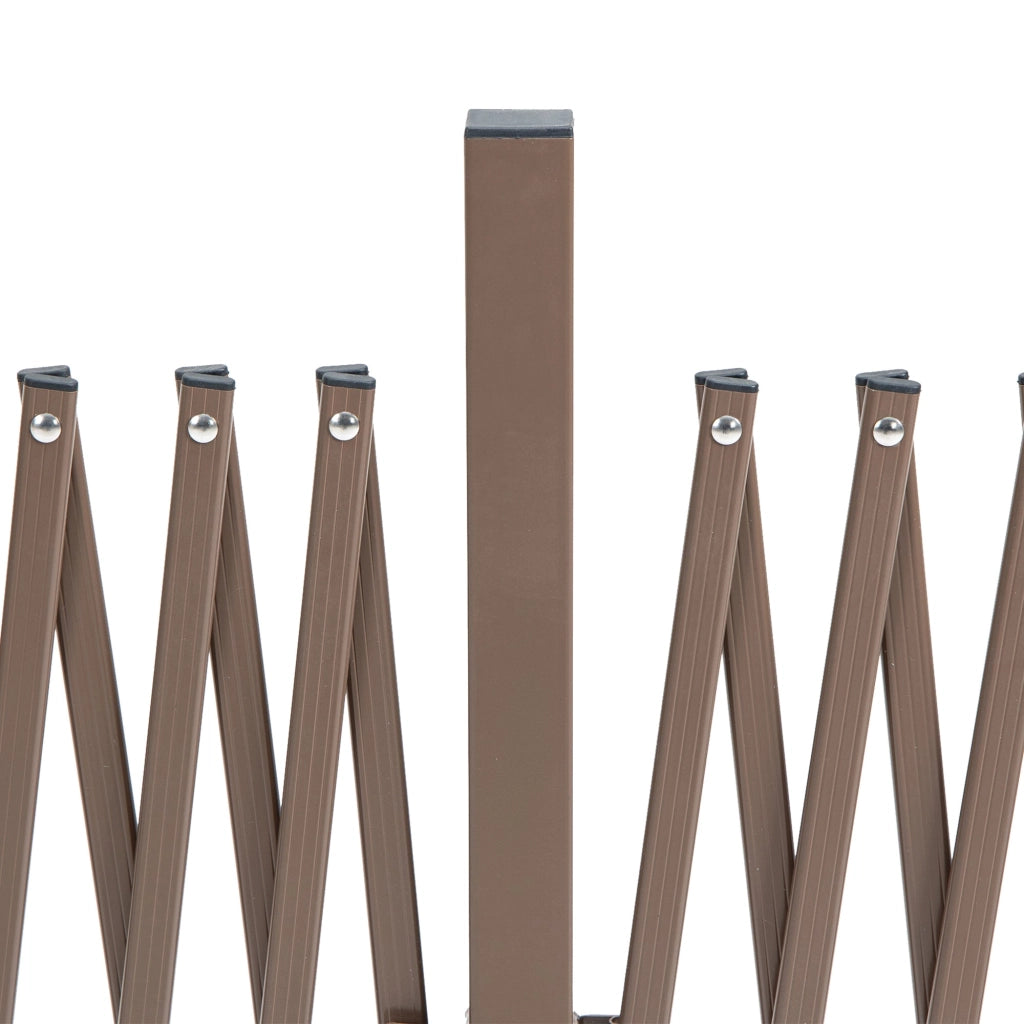 Recinzione per Giardino Estensibile Autoportante 52-405 cm in Acciaio e Alluminio Marrone scuro