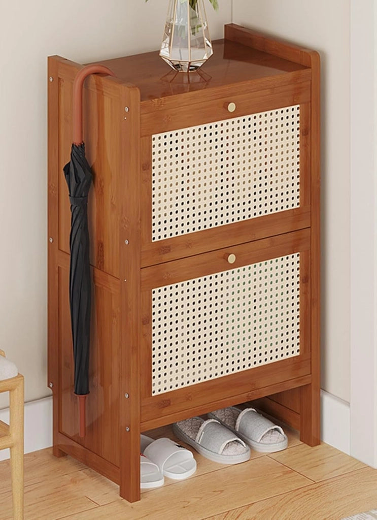 scarpiera Scarpiera in plastica in rattan, scarpiera per bicchiere, scarpiera da corridoio in un unico pezzo per interni ed esterni, organizer per scarpe ribaltabile, scarpiera da ingresso, doppi