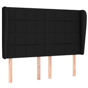 Testiera | Testata ad Orecchio Nera 147 x 23 x 118/128 cm in Tessuto