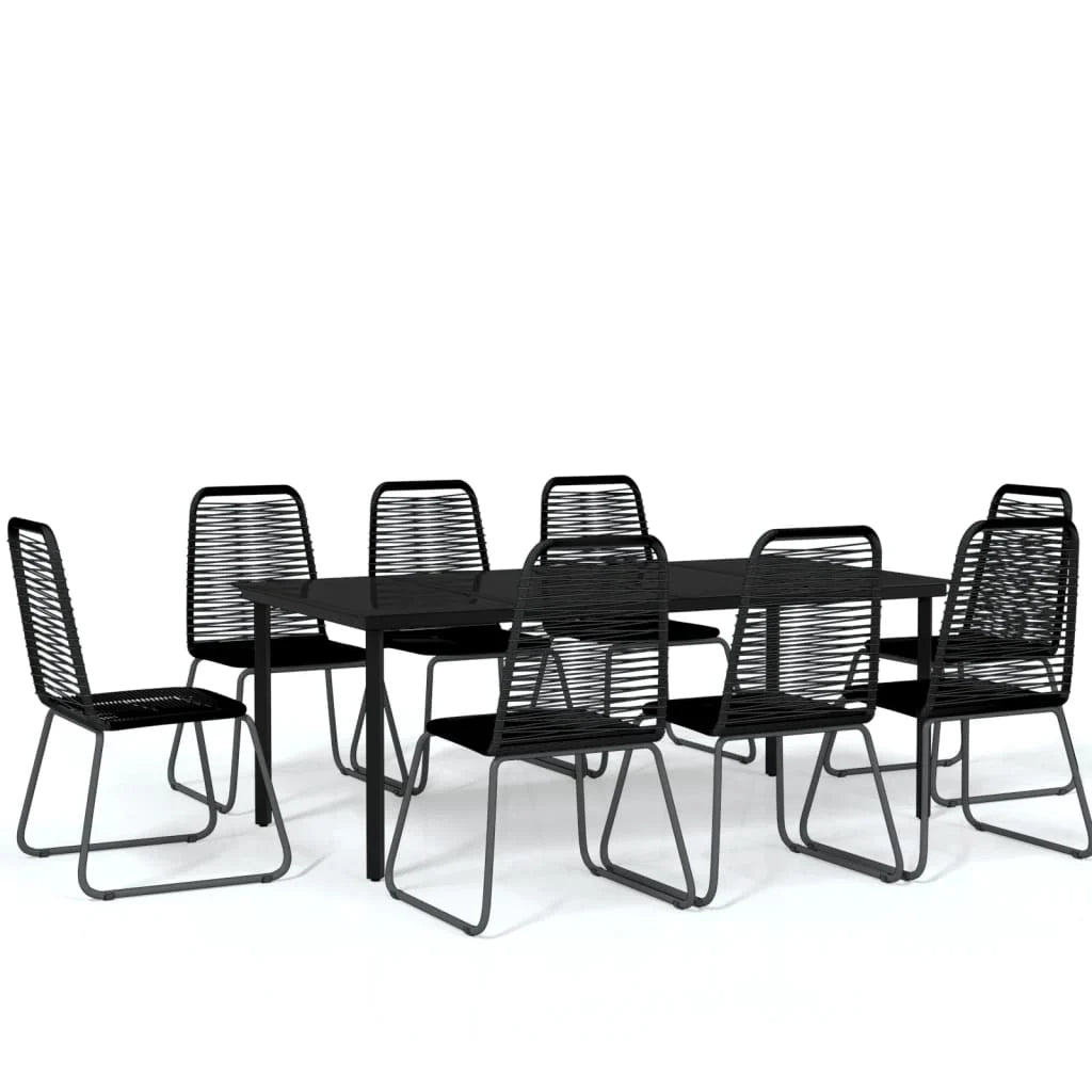 Set da pranzo da giardino mobile da esterno 9 pz nero 02_0014118
