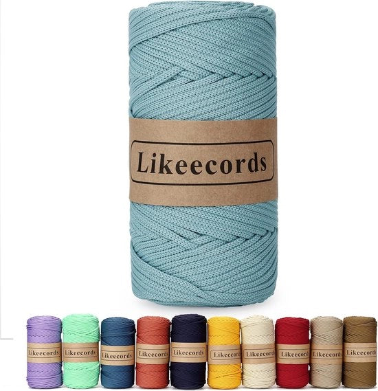 Tessitura macramé 4 mm, 130 metro tessuto in poliestere, 100% corda in polipropilene, corda macramé, 4 mm, borsa ricamata, corda, tessuto macramé, corda da cucire, regalo per lavori di maglia, verde