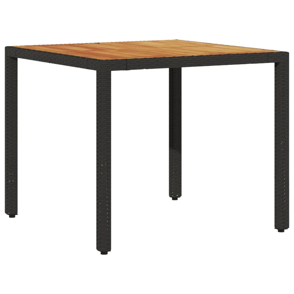 Set Pranzo da Giardino 3 pz con Cuscini Nero Polyrattan Acacia 3278663
