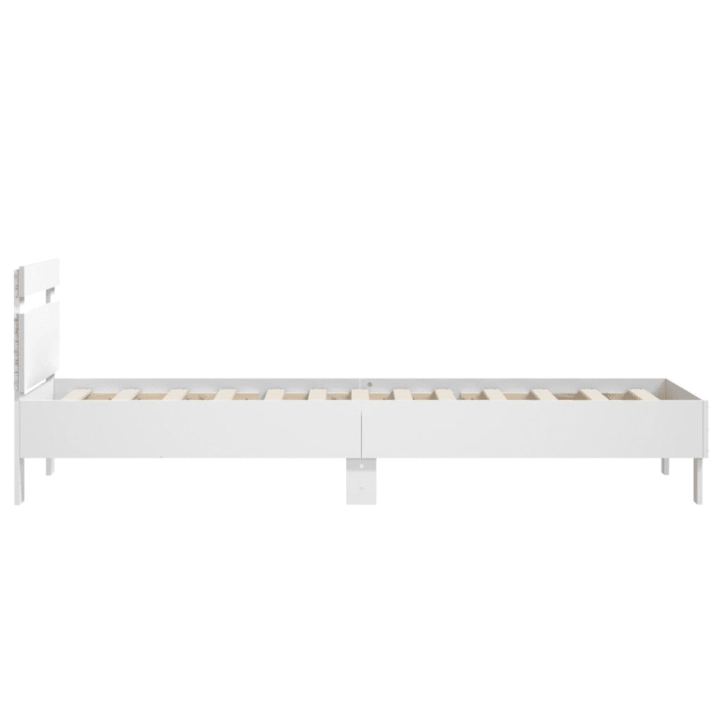 Giroletto con Testiera e LED Bianco 90x200 cm 838715