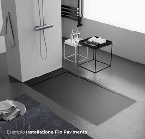 Piatto Doccia 80x170 cm in Pietra Bonussi Kamet Nero