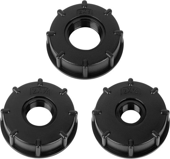 Adattatore di Copertura Accessori - Pacchetto da 3 - Adattatore di Copertura IBC per Tanke - Accessorio di Copertura IBC S60 x 6 - Adattatore di Connettività per Tanke IBC da 1000L per Tanke d'Acqua - 1 Pollice 3/4 Pollice