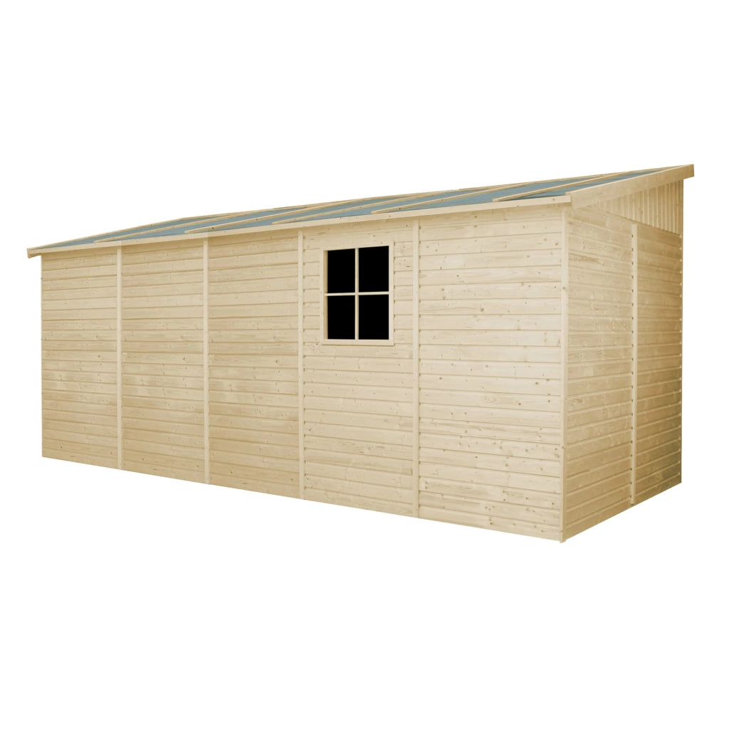 Casa da giardino in legno (con parete laterale) - 10,1 m?² - TIMBELA M341A+M341G