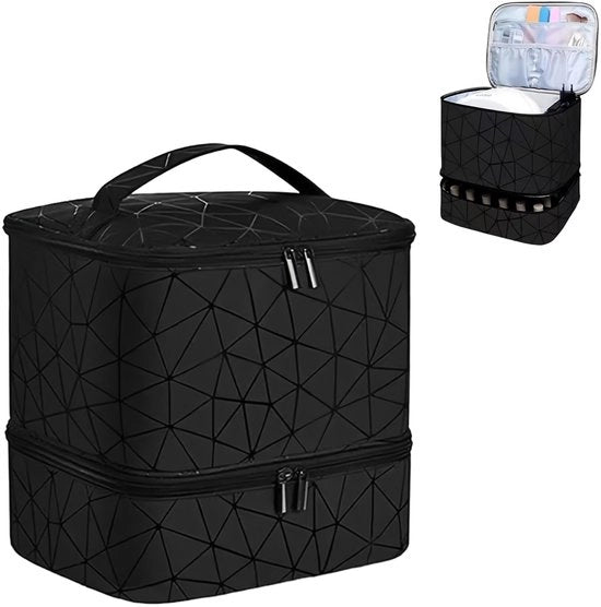 Organizzatore di bottiglie per viaggio a doppia lastra - Tas per 30 flaconi - Formato compatto - Ideale per uso in viaggio - Adatto per donne