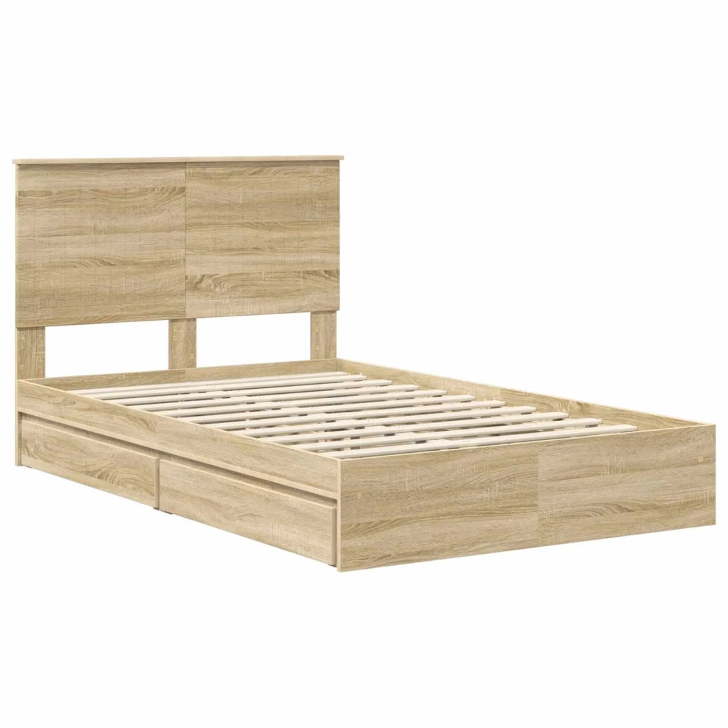 Letto con Contenitore con testiera Rovere Sonoma 120 x 200 cm 3411224