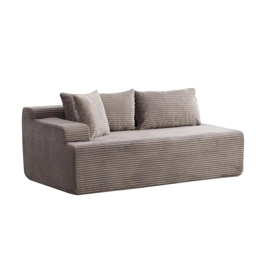 Divano compatto, divano modulare, tessuto chenille, schiuma ad alta elasticità 30D, base antiscivolo, 2 posti, grigio