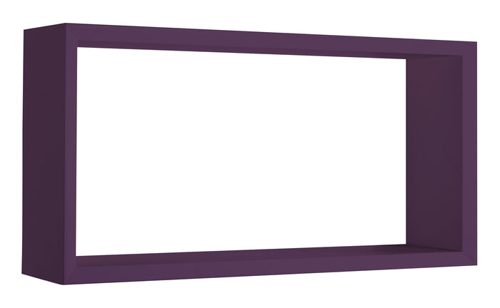 Mensola Cubo da Parete 70x35x15,5 cm in Fibra di Legno Artù Viola Melanzana