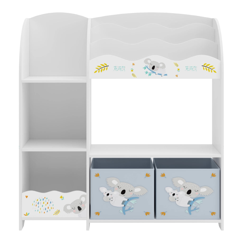Scaffale per Cameretta Lysekil con Portalibri e Scatole 100x93x30 cm Design Koala [en.casa]
