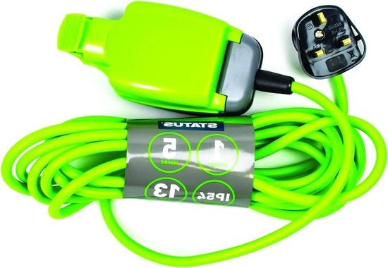 Cavo esterno impermeabile verde - 5 metri - 13 amp - IP54