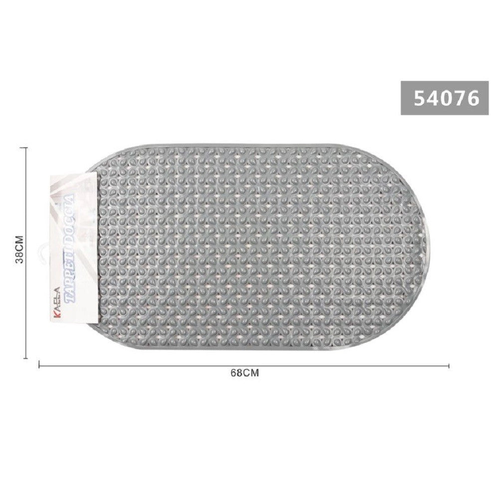 Trade Shop - Tappeto Per Doccia Antiscivolo 68 X 38 Cm Tappetino Vasca Da Bagno Grigio 54076 -
